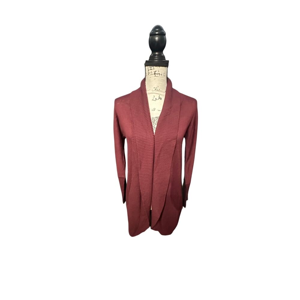 Burgundy Open Front Cardigan Sweater Women’s Small